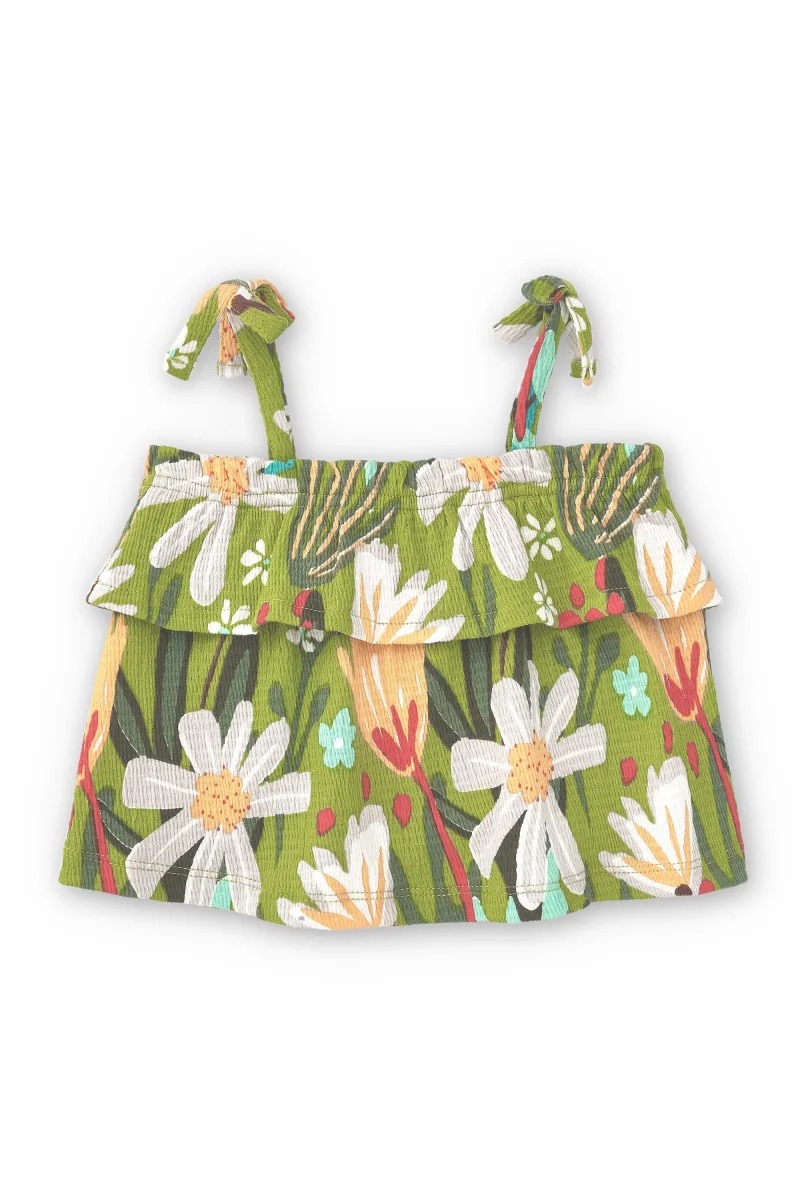 Blusa bebé niña floral verde - Imagen 4