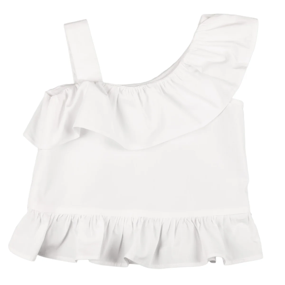 Blusa niña blanca con volante - Imagen 6