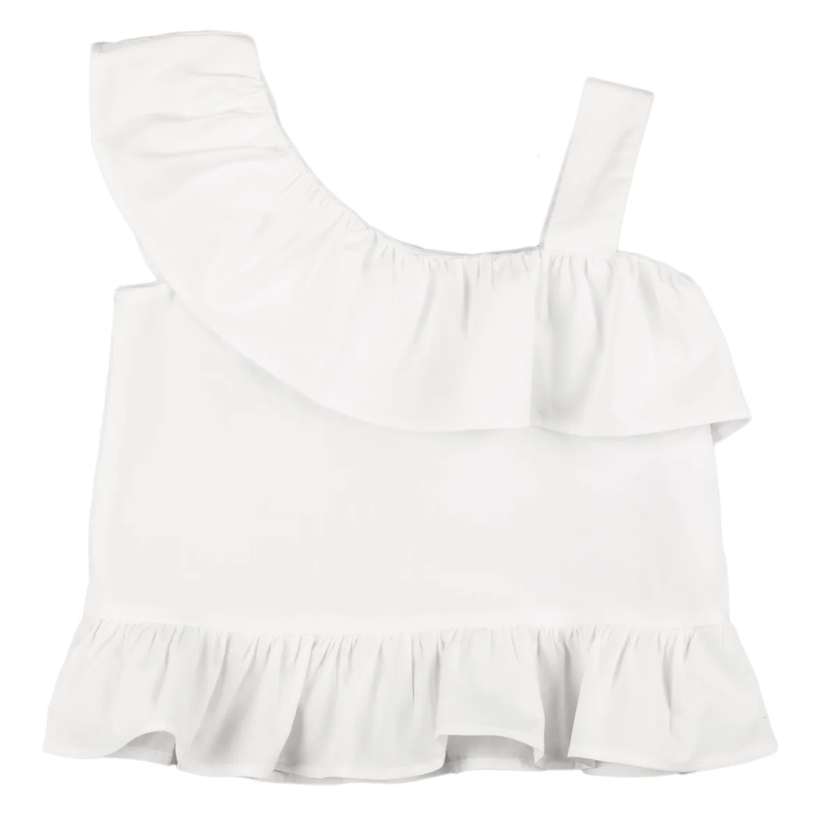 Blusa niña blanca con volante - Imagen 3