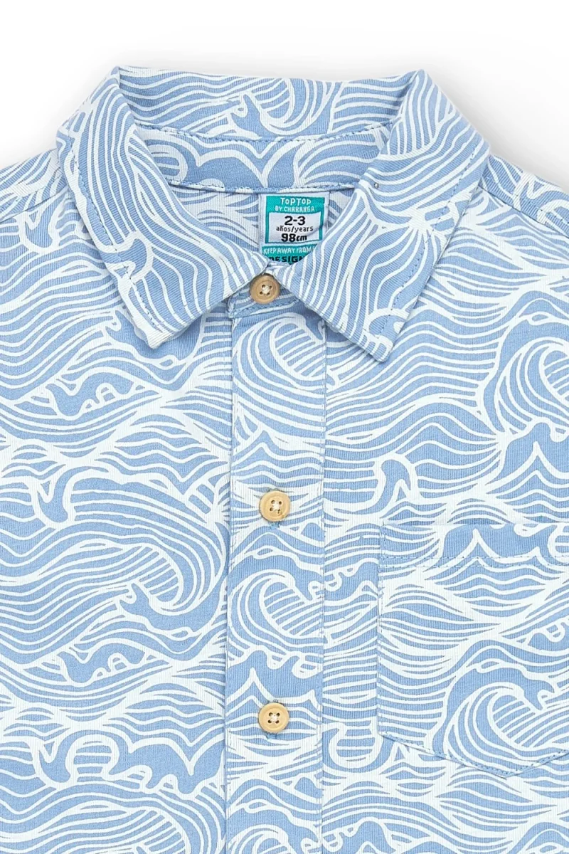 Camisa niño azul olas - Imagen 7