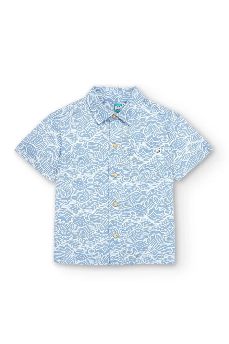 Camisa niño azul olas - Imagen 3