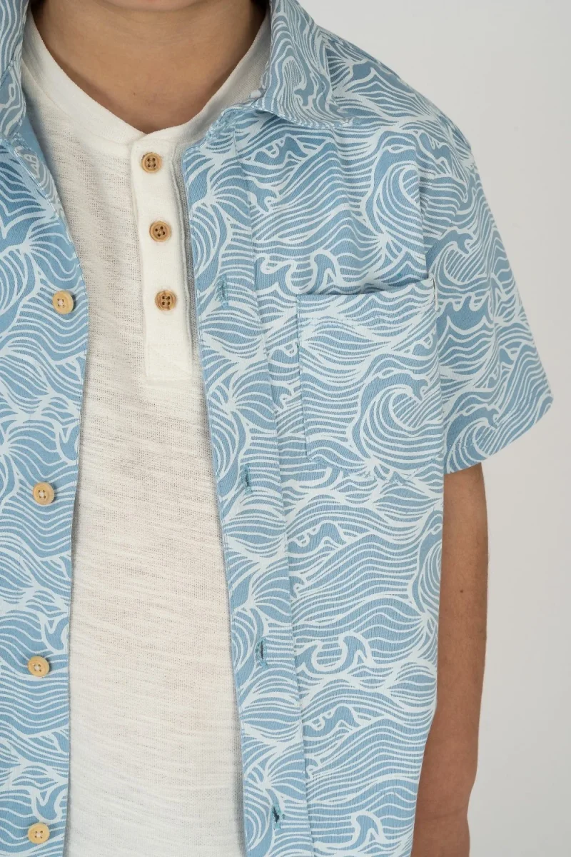 Camisa niño azul olas - Imagen 5