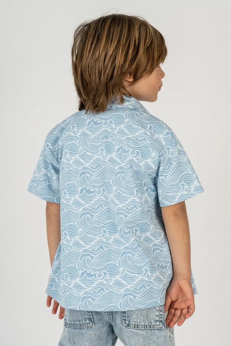 Camisa niño azul olas - Imagen 4