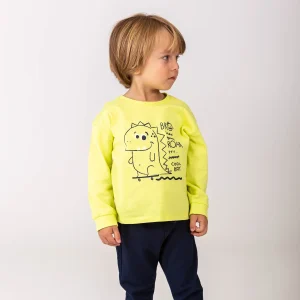 Camiseta manga larga de bebé niño color amarillo