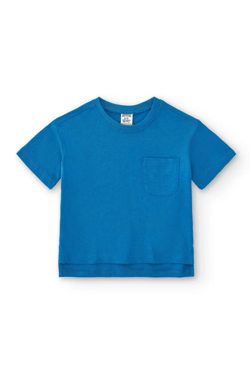 Camiseta bebé niño azul bolsillo - Imagen 3