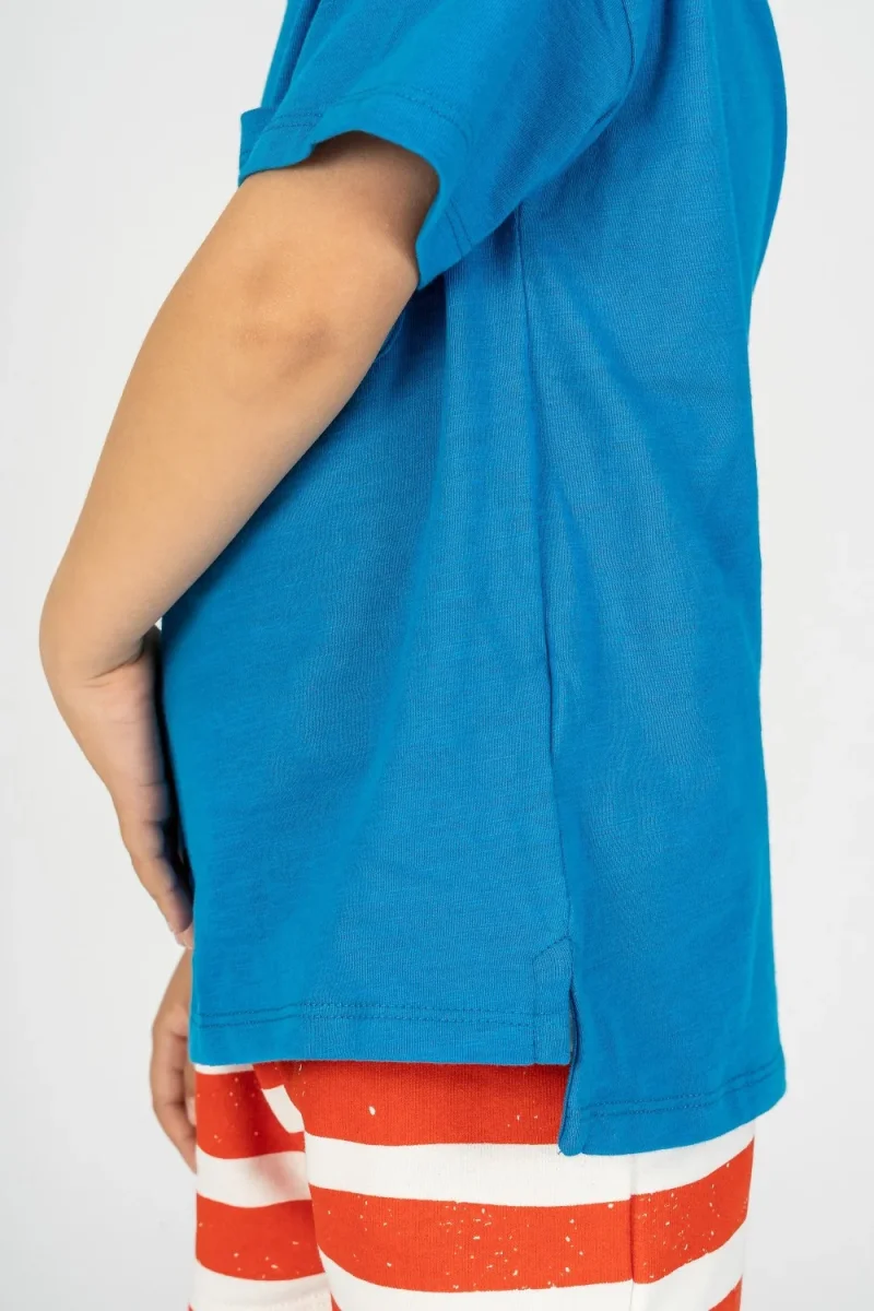 Camiseta bebé niño azul bolsillo - Imagen 6