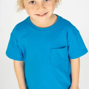Camiseta bebé niño azul bolsillo