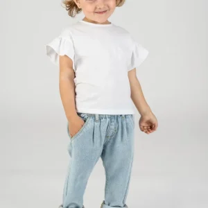 Camiseta bebé niña blanca con volantes