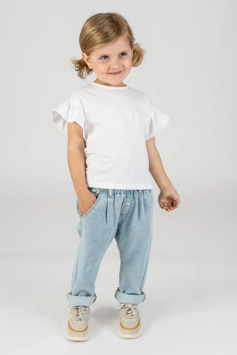 Camiseta bebé niña blanca con volantes - Imagen 2