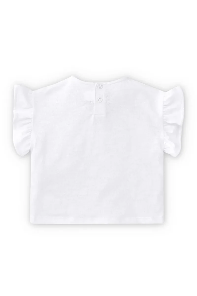 Camiseta bebé niña blanca con volantes - Imagen 4