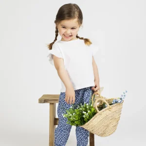 Camiseta de bebé niña blanco volantes