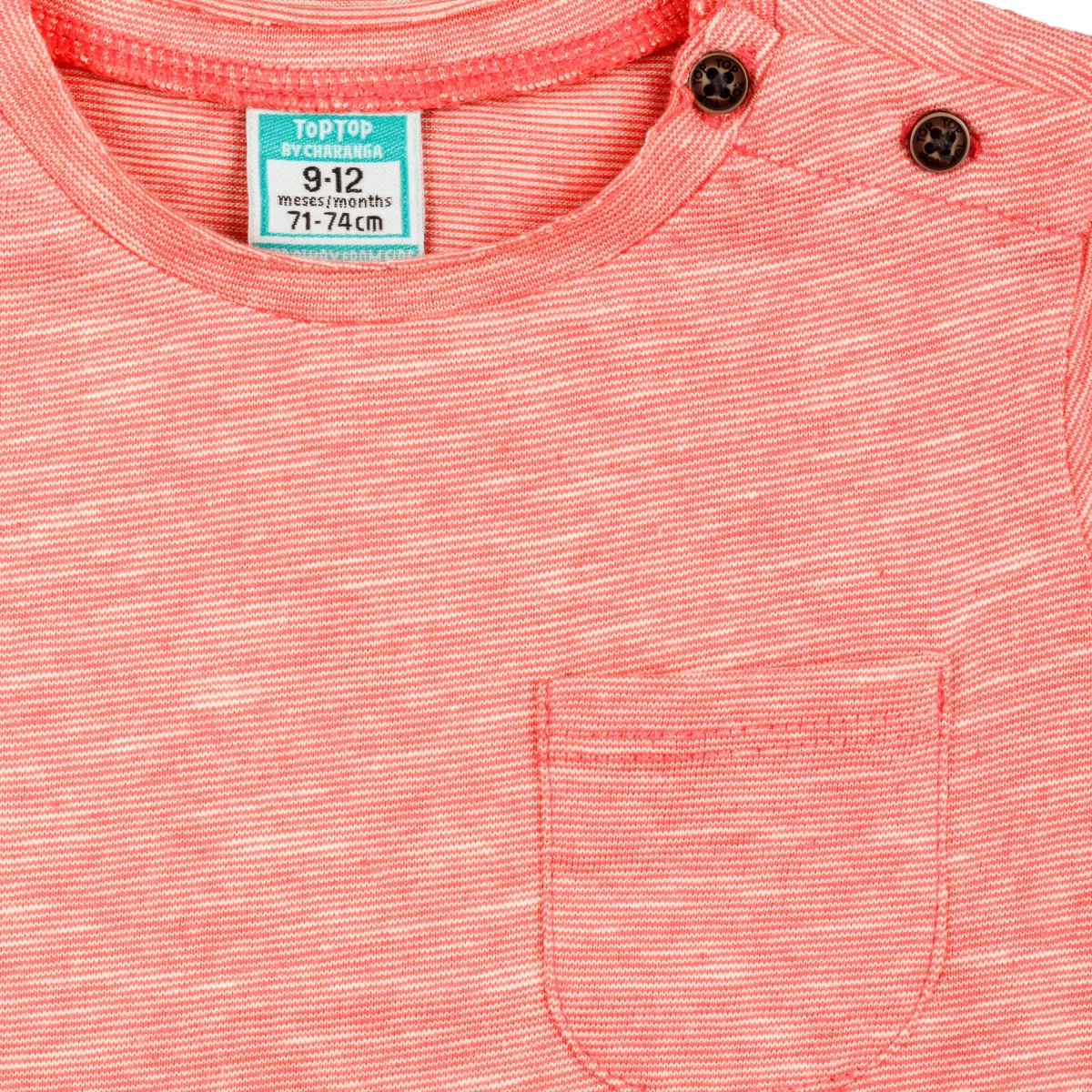 Camiseta de bebé niño coral bolsillo lateral - Imagen 8
