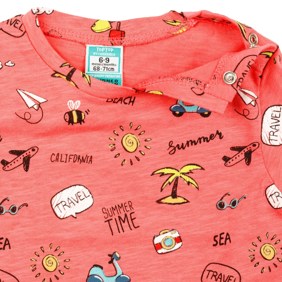 Camiseta bebé coral estampado holiday - Imagen 7