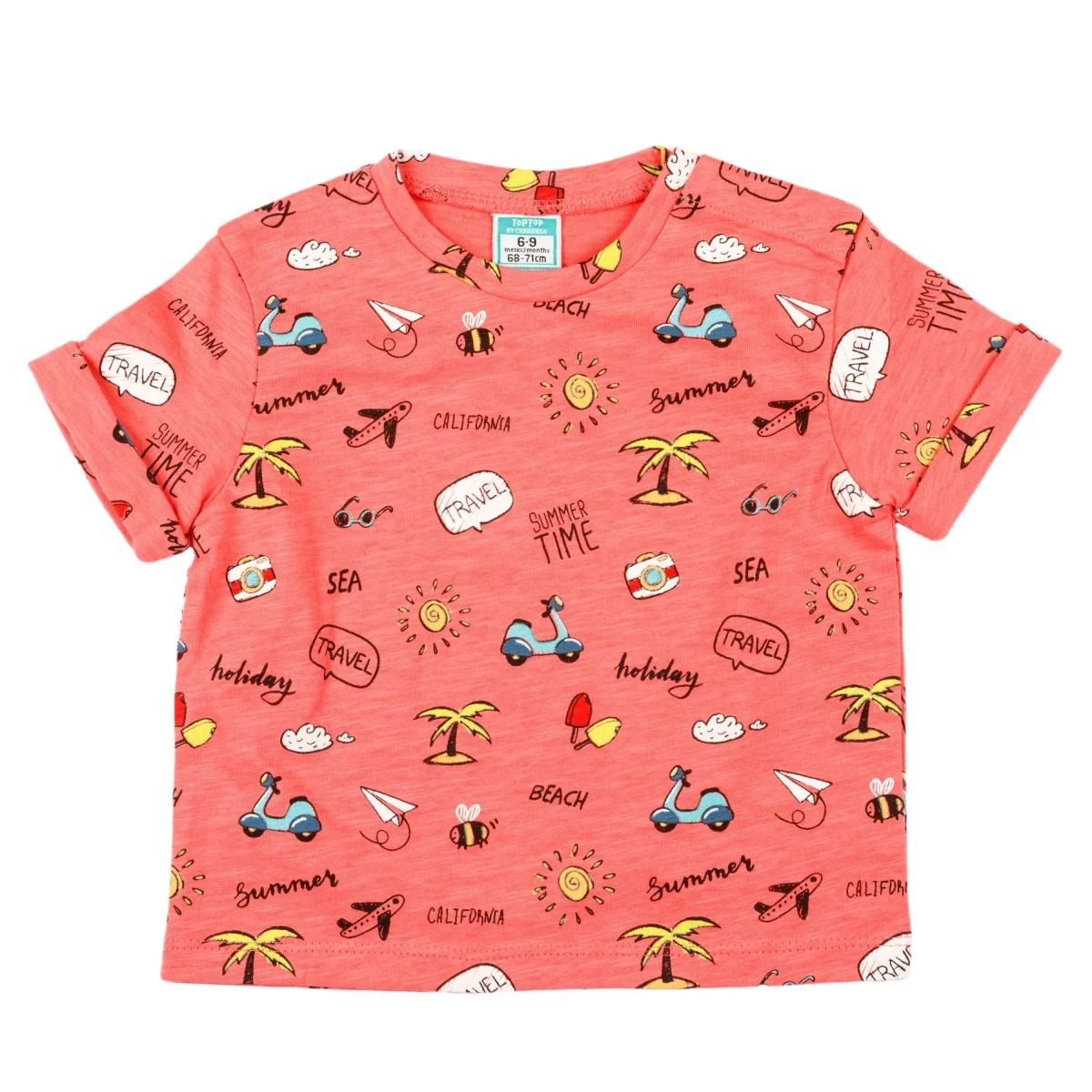 Camiseta bebé coral estampado holiday - Imagen 3