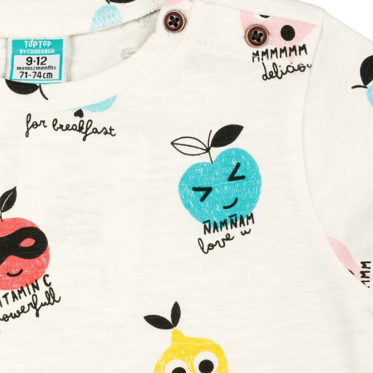 Camiseta de bebé estampado frutas colores - Imagen 4