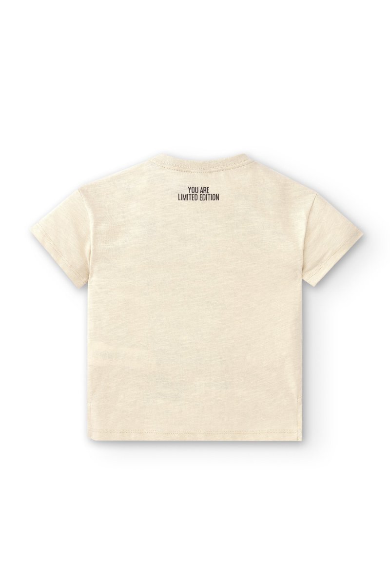 Camiseta bebé niño crudo con botones en el hombro y print palmeras - Imagen 5