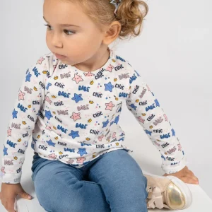 Camiseta manga larga bebé niña estampado chic