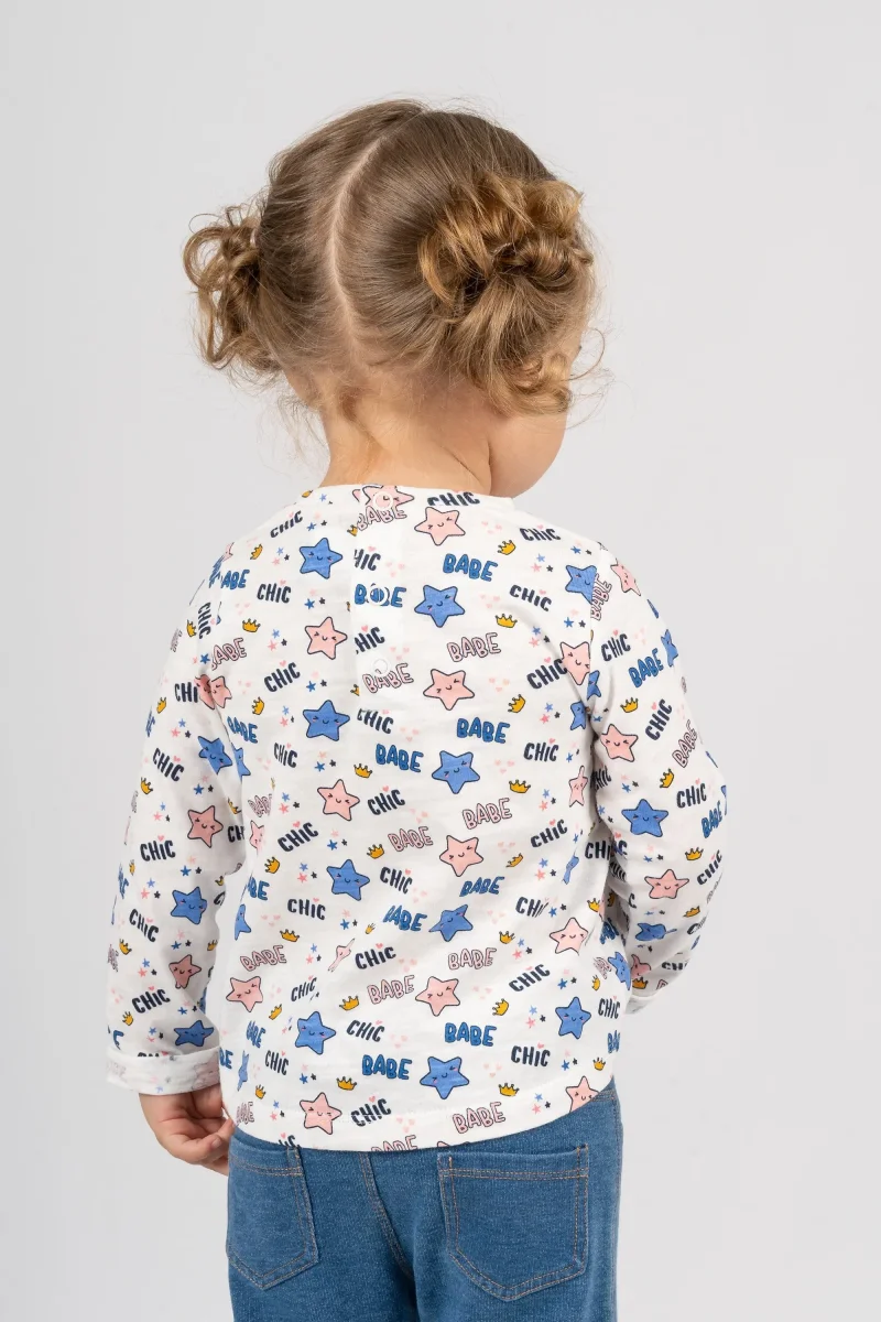 Camiseta manga larga bebé niña estampado chic - Imagen 5