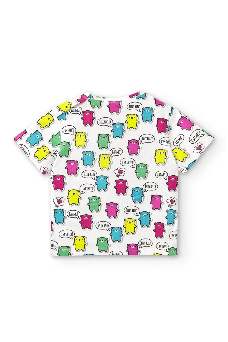 Camiseta bebé niña blanca con estampado de ositos multicolor - Imagen 6