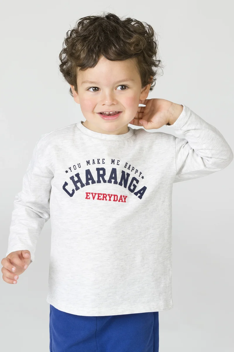 Camiseta bebé niño gris manga larga - Imagen 5