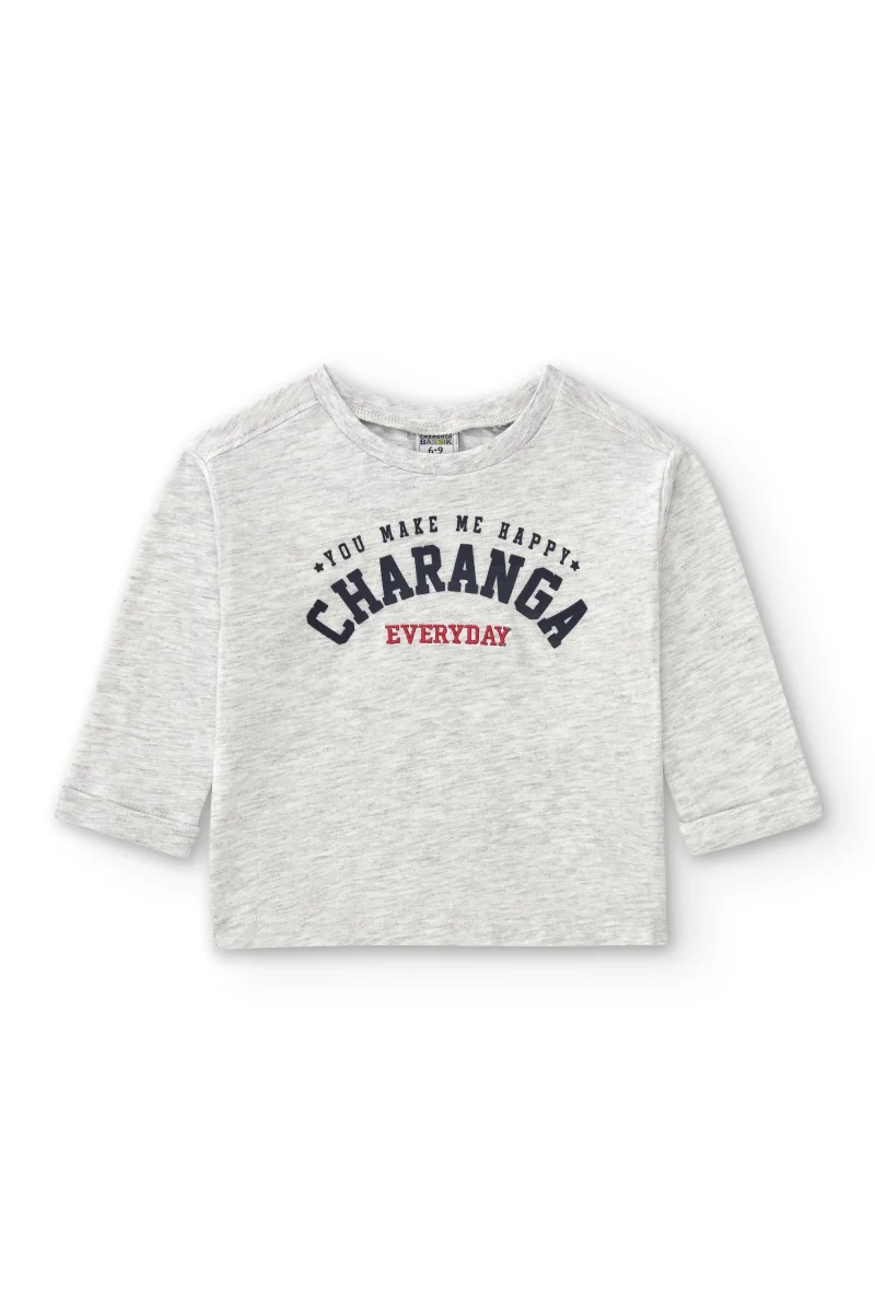 Camiseta bebé niño gris manga larga - Imagen 3