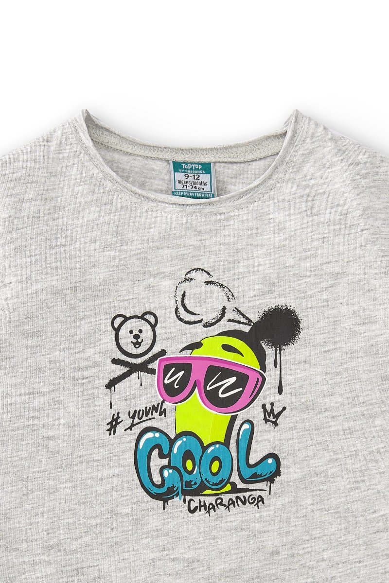 Camiseta bebé niño gris - Imagen 7