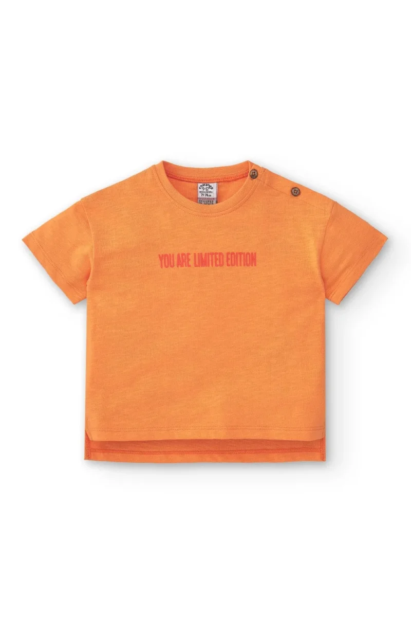 Camiseta bebé naranja manga corta - Imagen 3