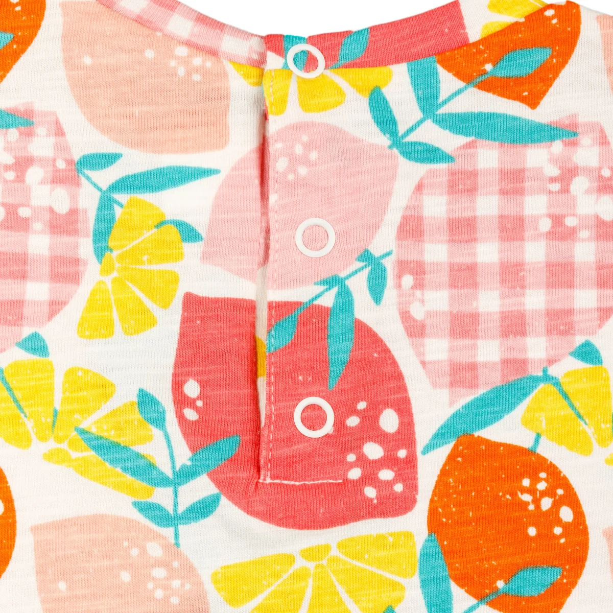 Camiseta bebé niña de frutas con nudo frontal color coral multicolor - Imagen 7