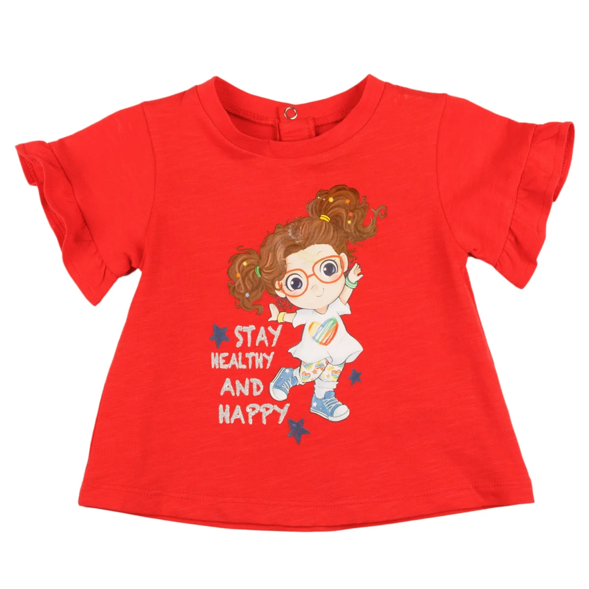 Camiseta bebé niña roja muñeca - Imagen 3
