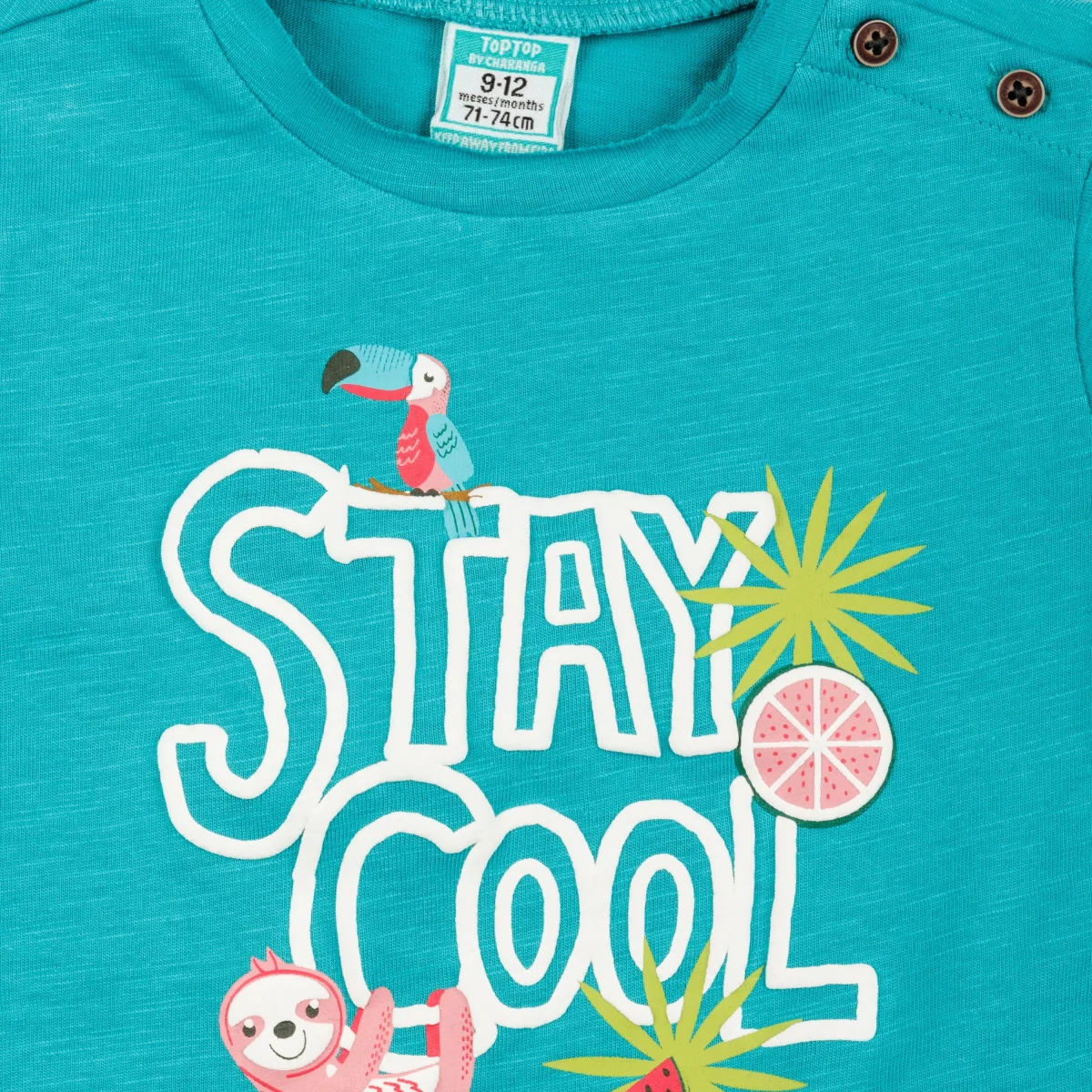 Camiseta de bebé turquesa "Stay cool" - Imagen 4