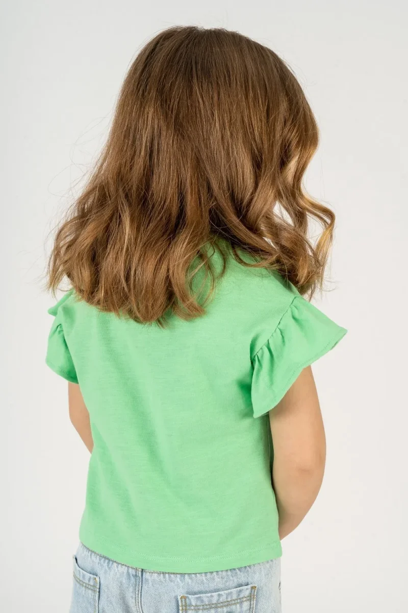 Camiseta bebé niña verde volantes - Imagen 5