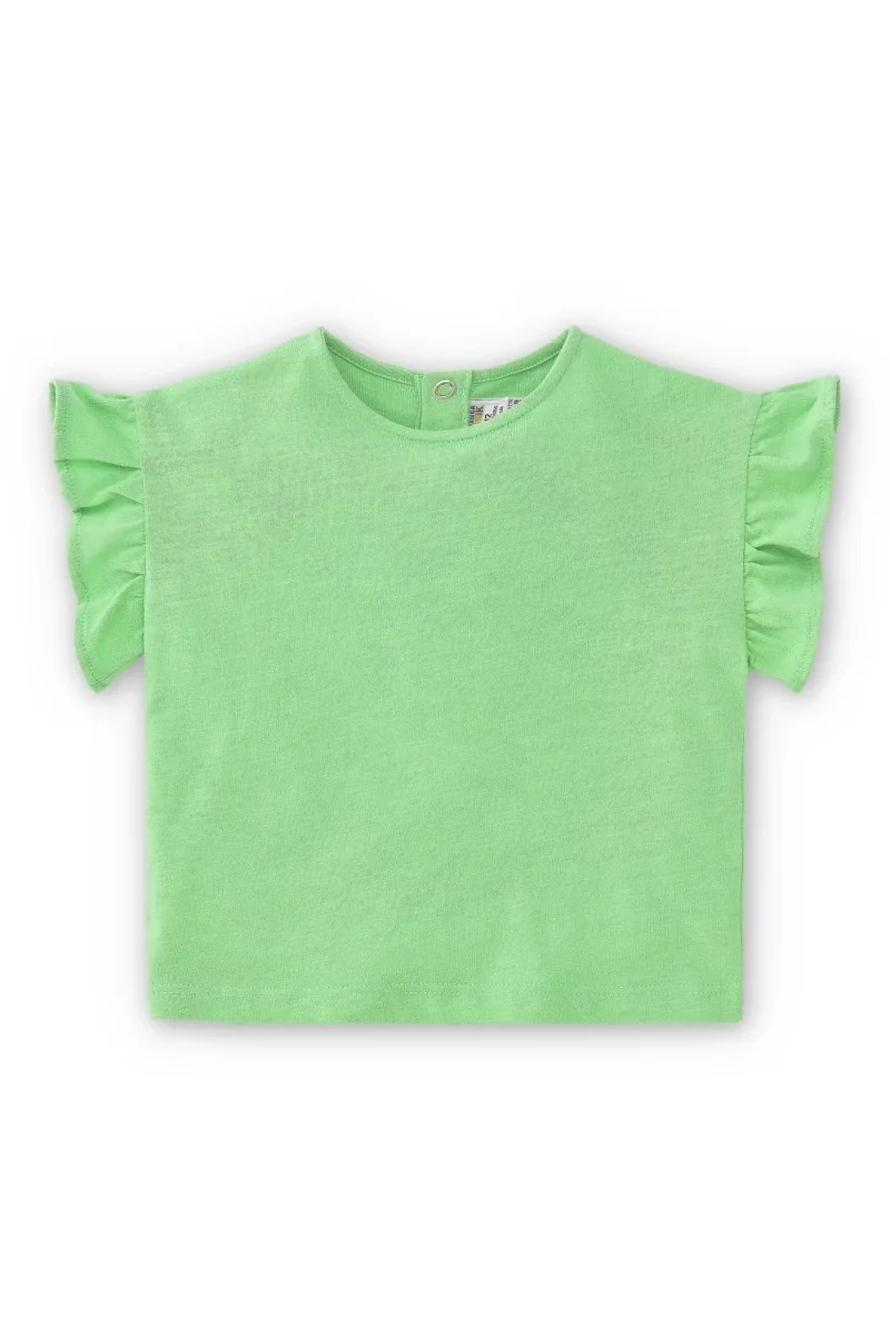 Camiseta bebé niña verde volantes - Imagen 3