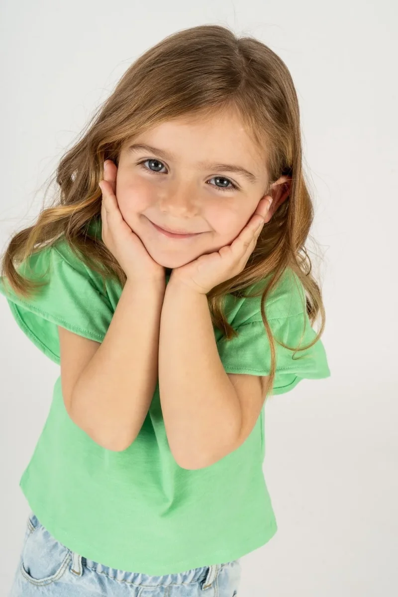 Camiseta bebé niña verde volantes - Imagen 8