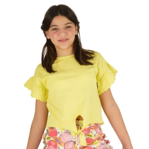 Camiseta niña amarilla con nudo