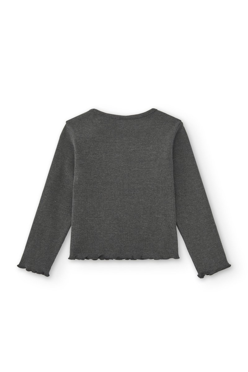 Camiseta de niña gris | Manga larga - Imagen 4