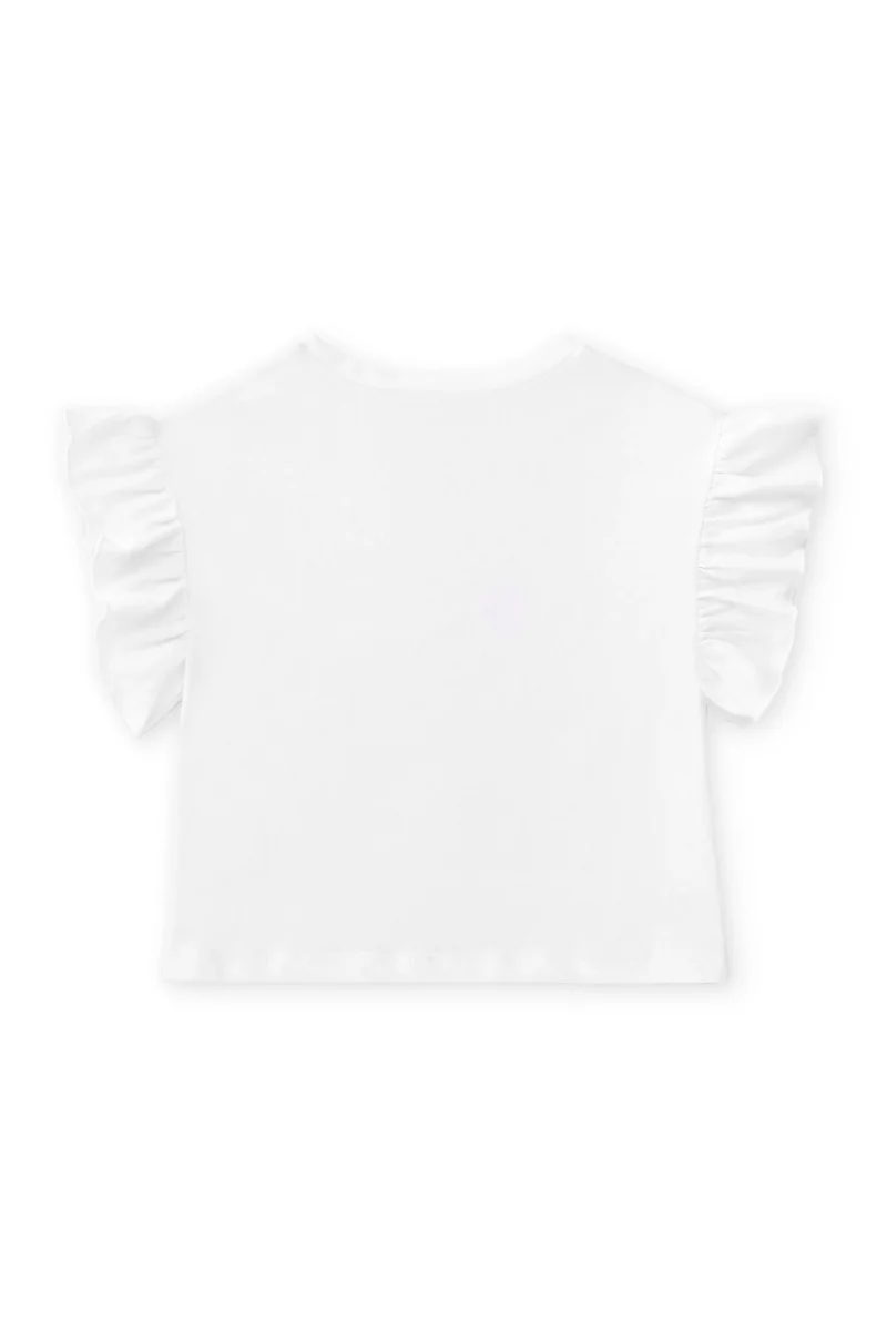 Camiseta de niña blanca manga corta volantes - Imagen 6