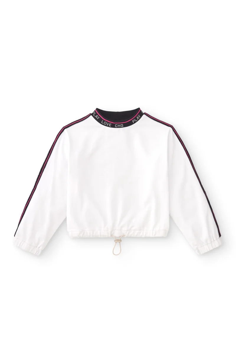Camiseta deportiva manga larga niña blanca | Bajo ajustable - Imagen 3