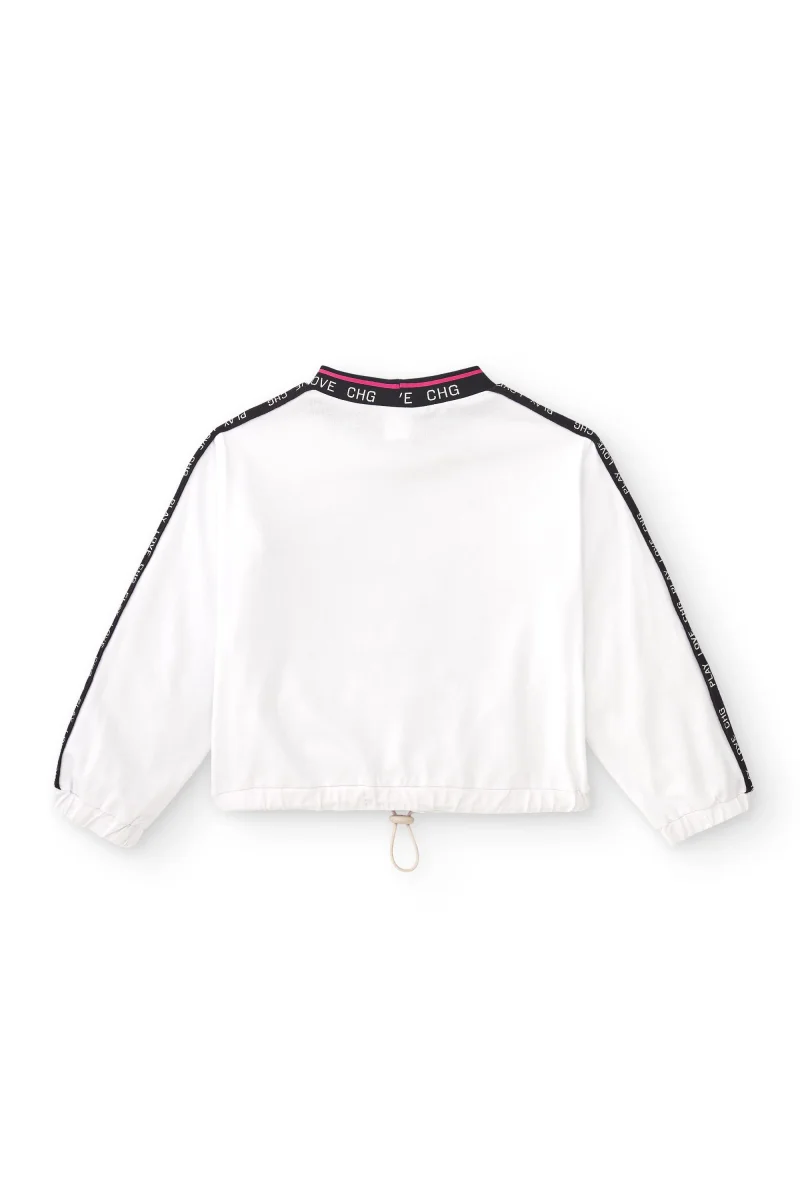 Camiseta deportiva manga larga niña blanca | Bajo ajustable - Imagen 2