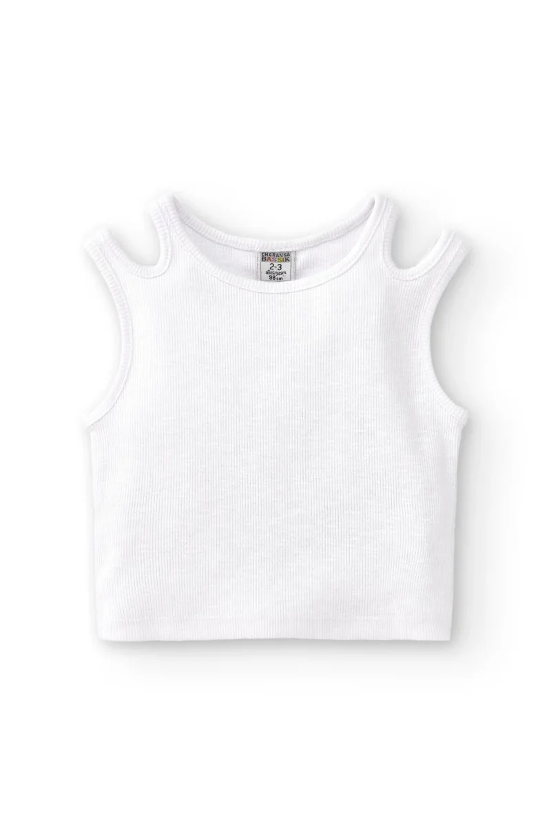 Camiseta de tirantes de niña blanca - Imagen 3