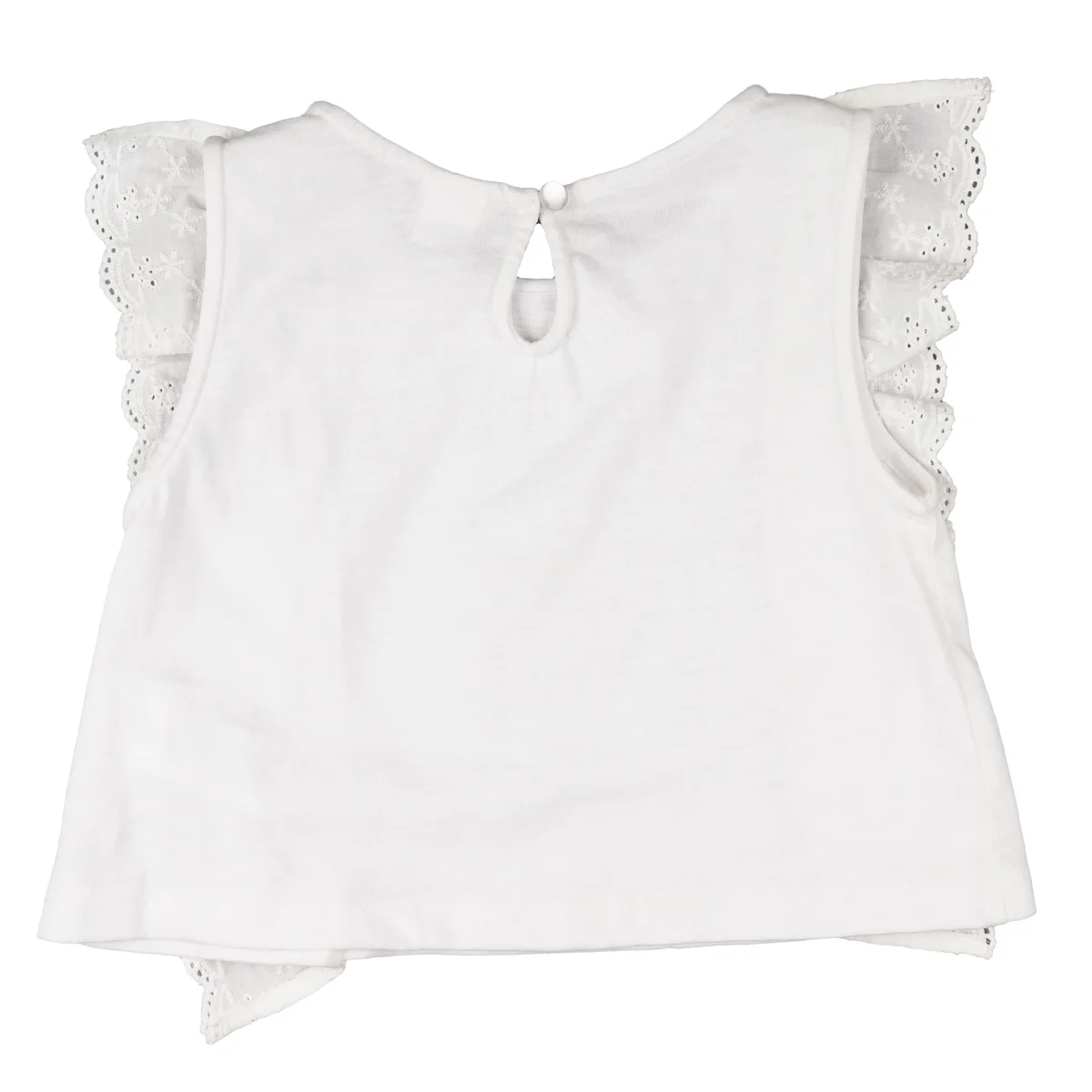 Camiseta niña blanca con volantes - Imagen 4