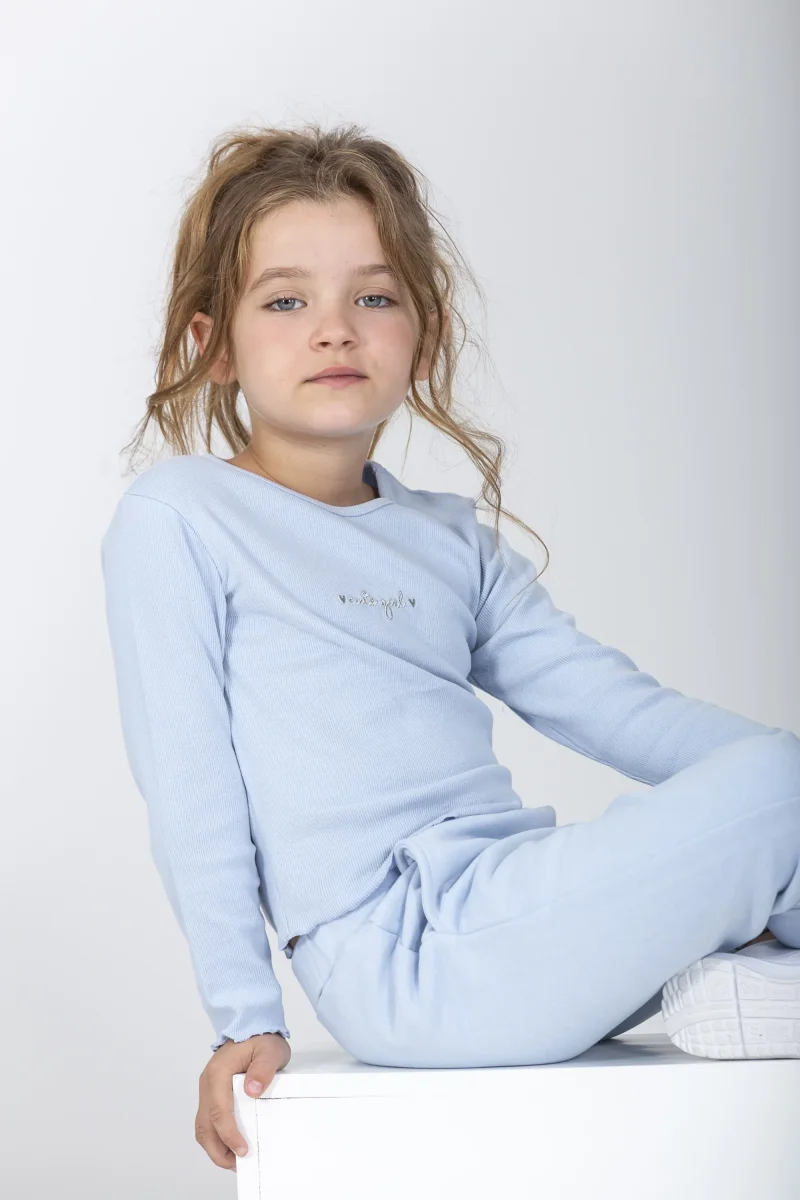 Camiseta de niña celeste | Manga larga - Imagen 5