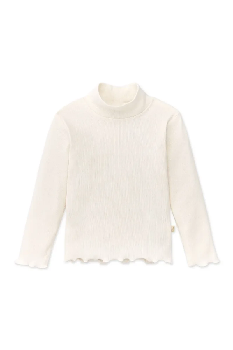Camiseta niña manga larga blanco roto | Básica - Imagen 3
