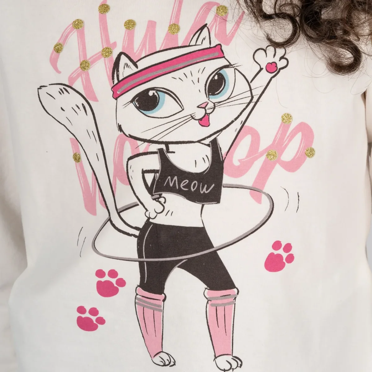 Camiseta manga larga de niña color crudo - Imagen 4