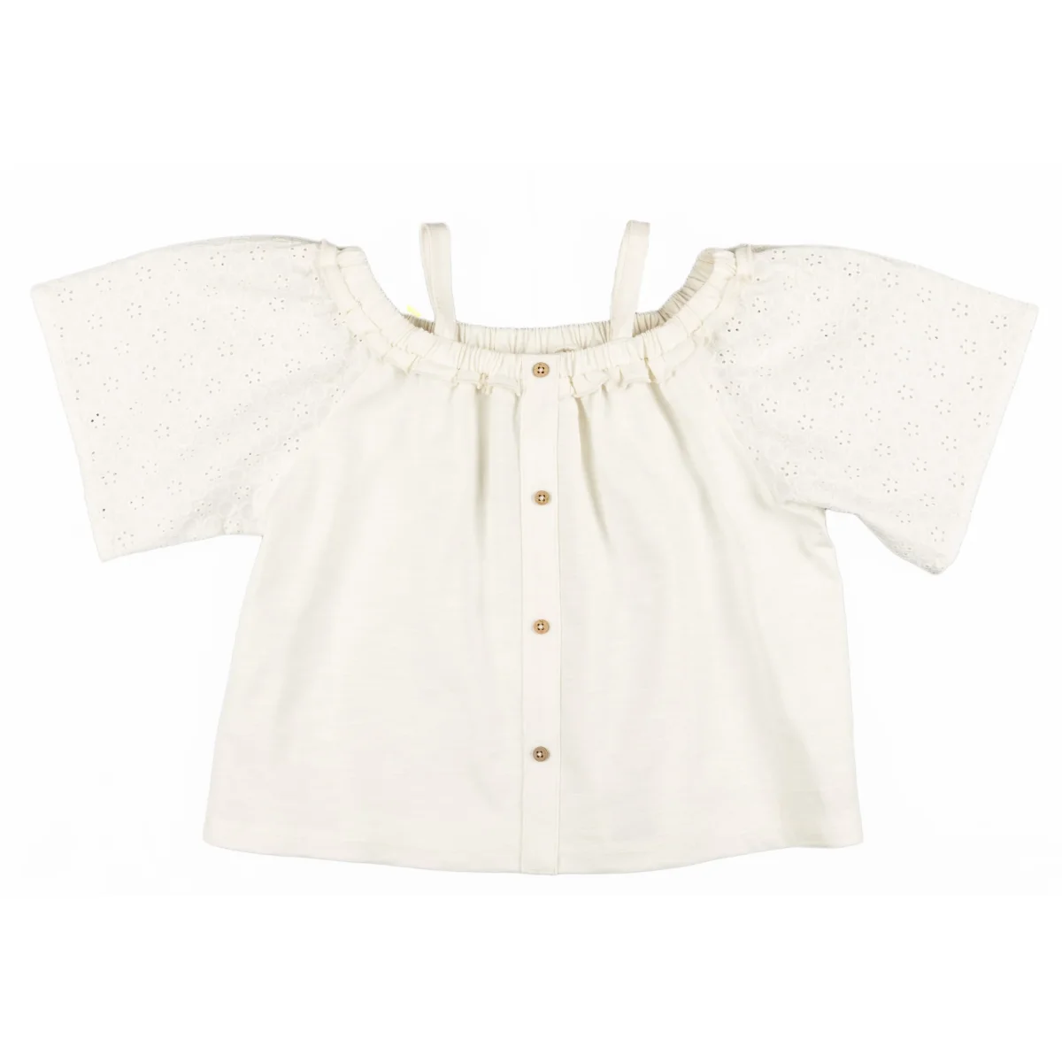 Blusa niña crudo bordado inglés - Imagen 3