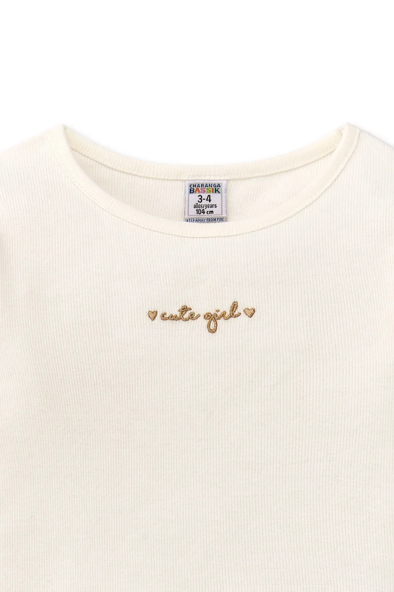 Camiseta de niña beige | Manga larga - Imagen 3