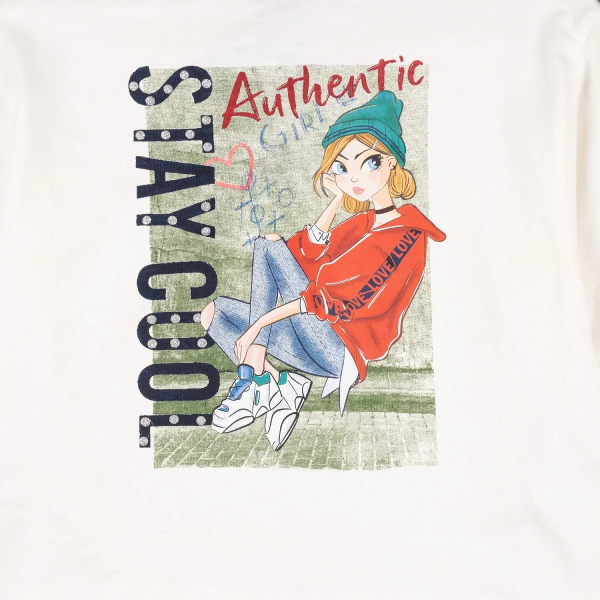 Camiseta manga larga de niña color crudo - Imagen 5
