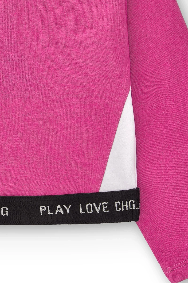 Crop top deportivo niña fucsia | Ajuste elástico - Imagen 3