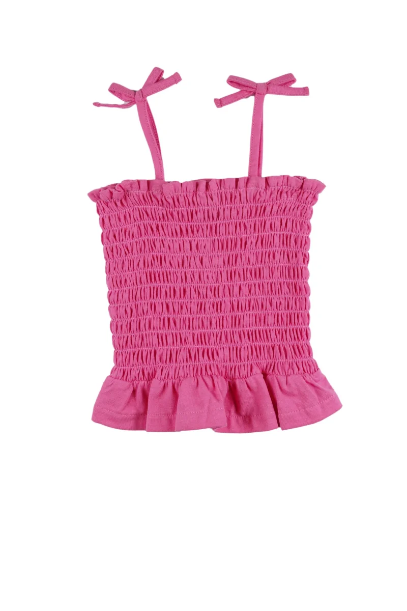 Camiseta niña fucsia con lazos - Imagen 5