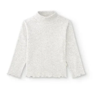 Camiseta niña manga larga gris | Básica
