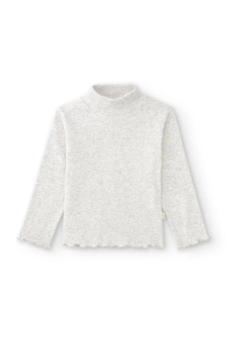 Camiseta niña manga larga gris | Básica - Imagen 2